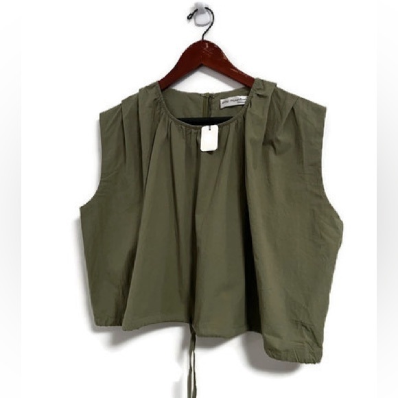 NWT Little Moutain parachute crop top in olive green, size Large. - Picture 3 of 10